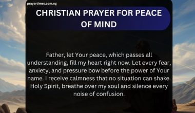 Christian Prayer for Peace of Mind