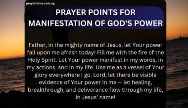 Prayer Points for Manifestation of God's Power