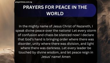 Prayers for peace in the world